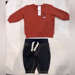 Carters 2 piece bear sweatshirt and jeans set 3 month